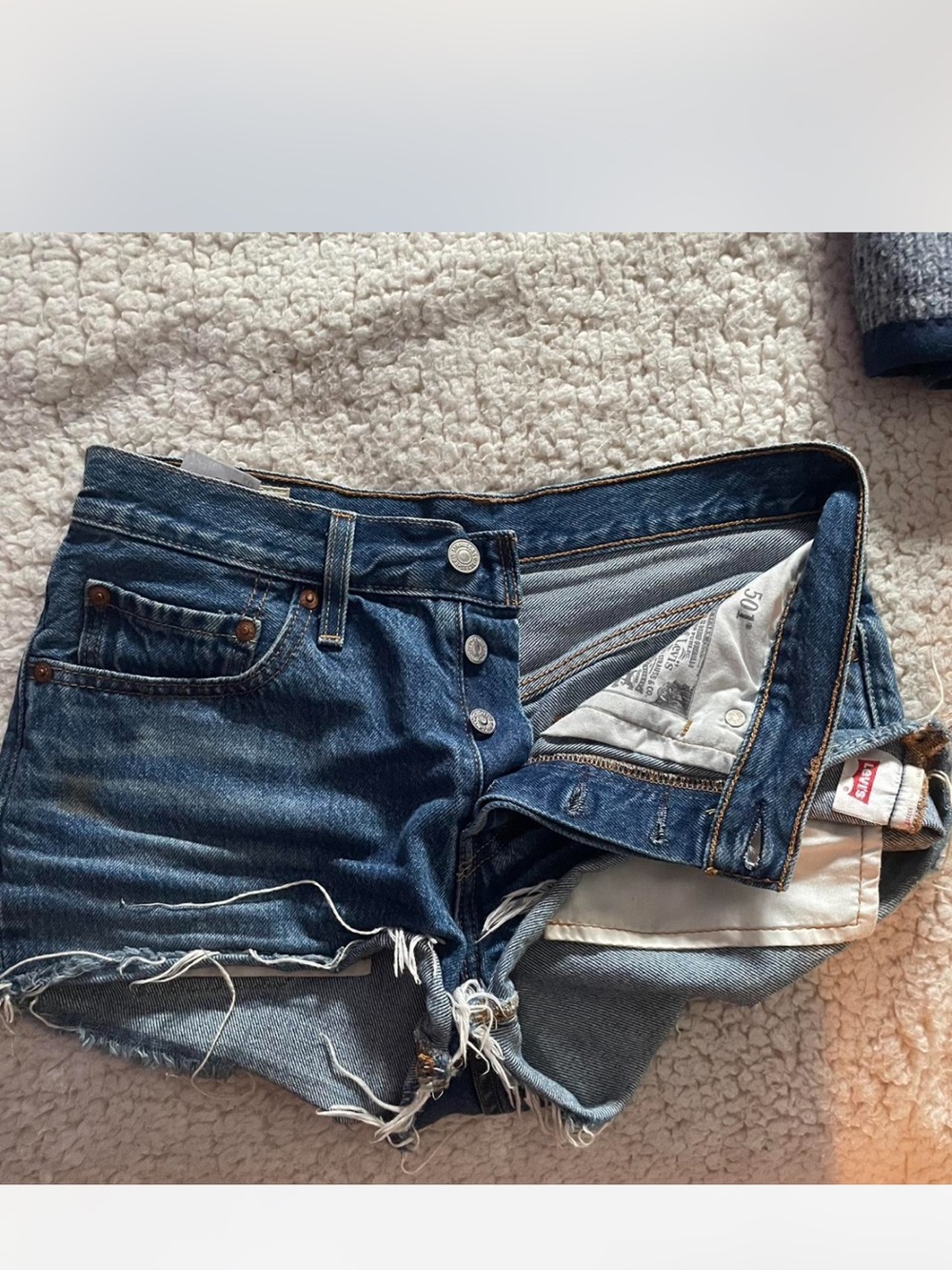 Levi's Indigo Blue Denim Jeans Waistband Detail